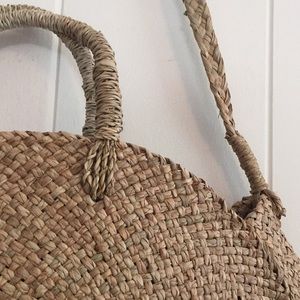 RAFFIA ROUND DAY TOTE BAG